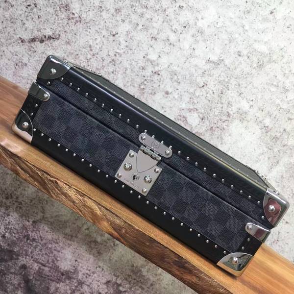 Louis Vuitton Damier Graphite Canvas Watches Box 40664 Black Louis Vuitton Damier Graphite Canvas Watches Box 40664 Black