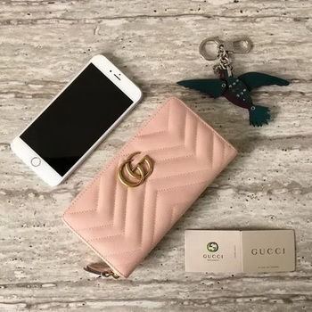Gucci GG Marmont Zip Around Wallet 443123 Pink Gucci GG Marmont Zip Around Wallet 443123 Pink