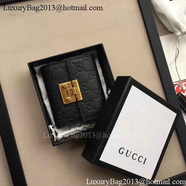 Gucci Signature Leather Padlock Wallet 453155 Black Gucci Signature Leather Padlock Wallet 453155 Black