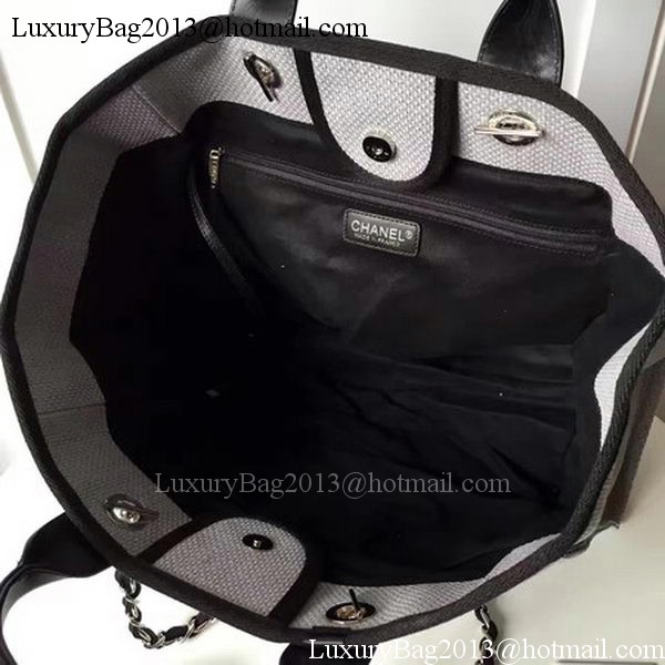 Chanel Large Canvas Tote Shopping Bag CHA1679 Grey Chanel Large Canvas Tote Shopping Bag CHA1679 Grey