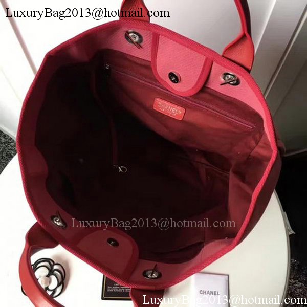 Chanel Large Canvas Tote Shopping Bag CHA1679 Red Chanel Large Canvas Tote Shopping Bag CHA1679 Red