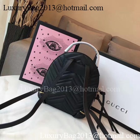 Gucci GG Marmont Quilted Leather Backpack 476671 Black Gucci GG Marmont Quilted Leather Backpack 476671 Black