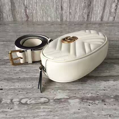 Gucci GG Marmont Quilted Leather Bag 476434 White Gucci GG Marmont Quilted Leather Bag 476434 White