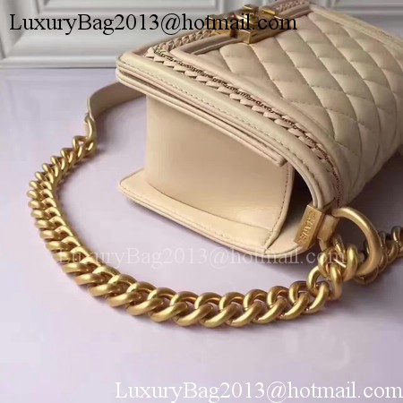 Boy Chanel Flap Shoulder Bag Sheepskin Leather A67085E Apricot Boy Chanel Flap Shoulder Bag Sheepskin Leather A67085E Apricot