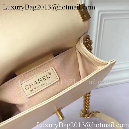Boy Chanel Flap Shoulder Bag Sheepskin Leather A67085E Apricot Boy Chanel Flap Shoulder Bag Sheepskin Leather A67085E Apricot