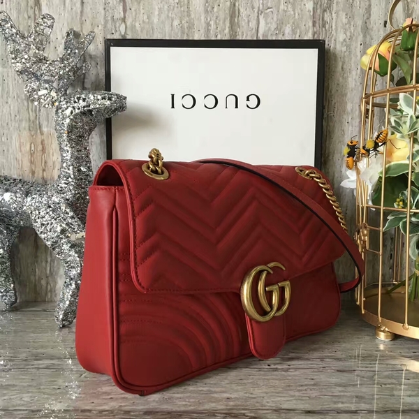Gucci GG Marmont Velvet Shoulder Bag 443496A Red Gucci GG Marmont Velvet Shoulder Bag 443496A Red