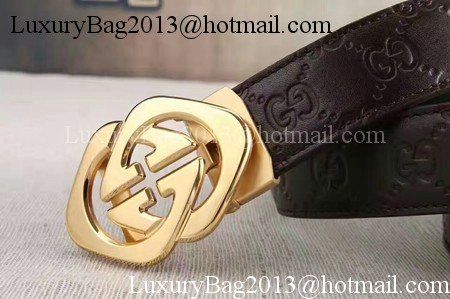 Gucci 34mm Leather Belt GG0804 Brown