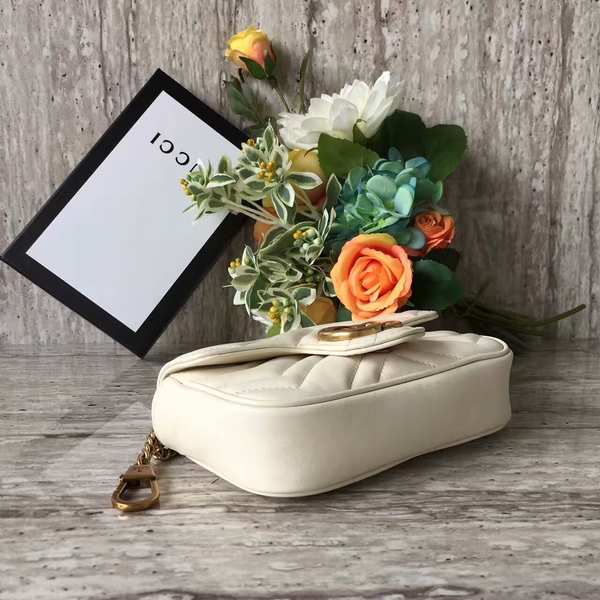 Gucci GG Marmont Nano Shoulder Bag 476433A White