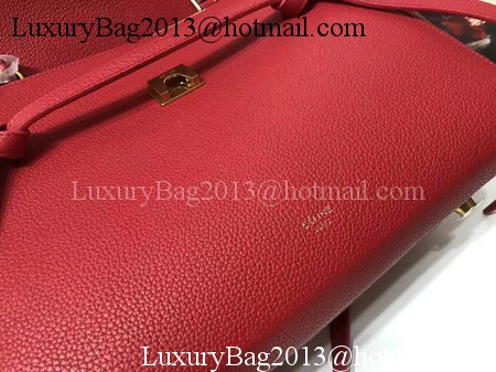 Celine Belt Bag Original Litchi Leather C3349 Red Celine Belt Bag Original Litchi Leather C3349 Red