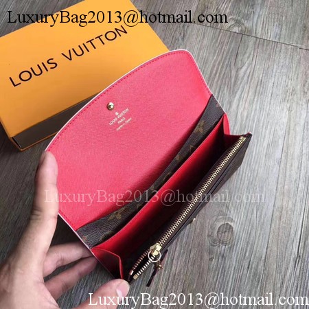 Louis Vuitton Monogram Canvas EMILIE WALLET M64202 Red Louis Vuitton Monogram Canvas EMILIE WALLET M64202 Red