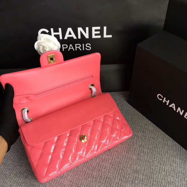 Chanel Flap Shoulder Bags Pink Original Patent Leather CF1112 Gold Chanel Flap Shoulder Bags Pink Original Patent Leather CF1112 Gold