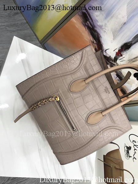 Celine Luggage Phantom Tote Bag Croco Leather CT3372 Apricot Celine Luggage Phantom Tote Bag Croco Leather CT3372 Apricot