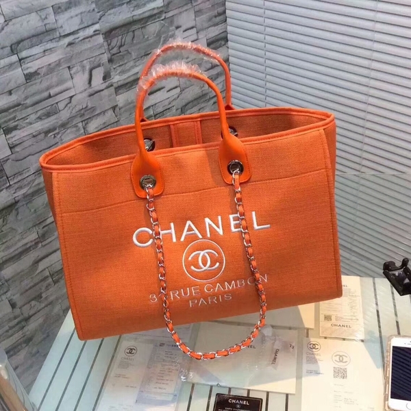 Chanel Large Canvas Tote Shopping Bag CNA1679 Orange Chanel Large Canvas Tote Shopping Bag CNA1679 Orange