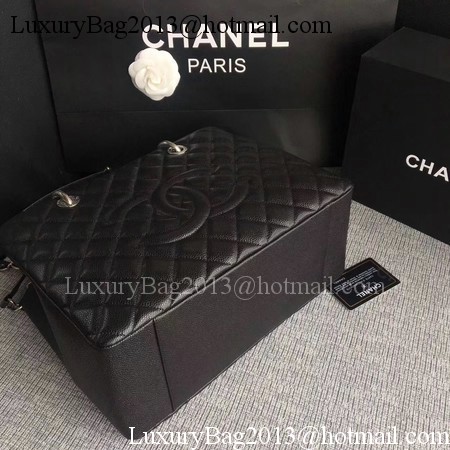 Chanel LE Boy Grand Shopping Tote Bag GST Black Cannage Pattern A50995 Silver Chanel LE Boy Grand Shopping Tote Bag GST Black Cannage Pattern A50995 Silver