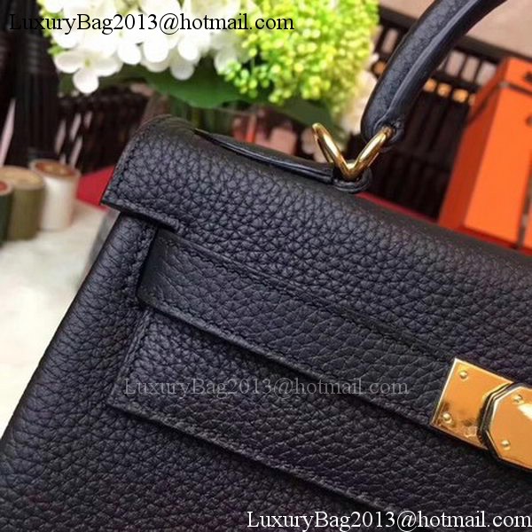Hermes Kelly 32cm Shoulder Bag TOGO Leather KY32 Black Hermes Kelly 32cm Shoulder Bag TOGO Leather KY32 Black