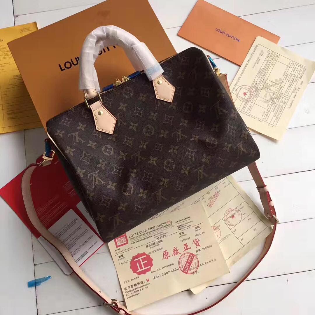 Louis Vuitton Monogram Canvas Speedy 30 with Shoulder Strap M40391 Louis Vuitton Monogram Canvas Speedy 30 with Shoulder Strap M40391