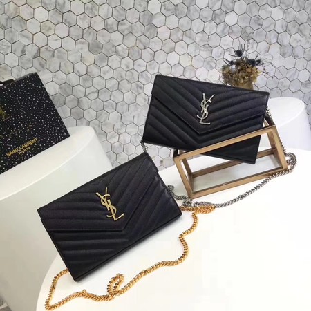 YSL WOC Classic Monogramme Flap Bag Cannage Pattern Y1003 Black YSL WOC Classic Monogramme Flap Bag Cannage Pattern Y1003 Black