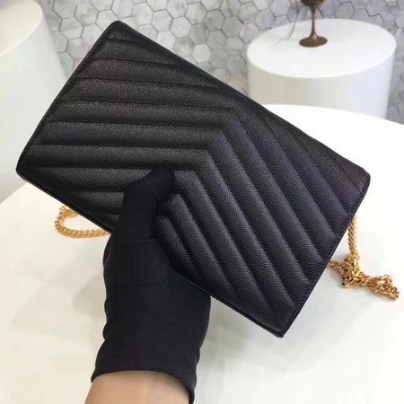 YSL WOC Classic Monogramme Flap Bag Cannage Pattern Y1003 Black YSL WOC Classic Monogramme Flap Bag Cannage Pattern Y1003 Black