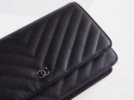 Chanel V mini Flap Bag Black Chevron Cannage Pattern A33814V Silver Chanel V mini Flap Bag Black Chevron Cannage Pattern A33814V Silver