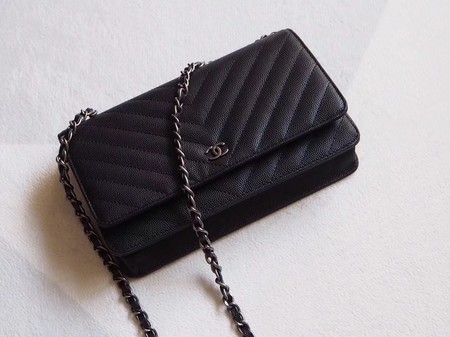 Chanel V mini Flap Bag Black Chevron Cannage Pattern A33814V Silver Chanel V mini Flap Bag Black Chevron Cannage Pattern A33814V Silver