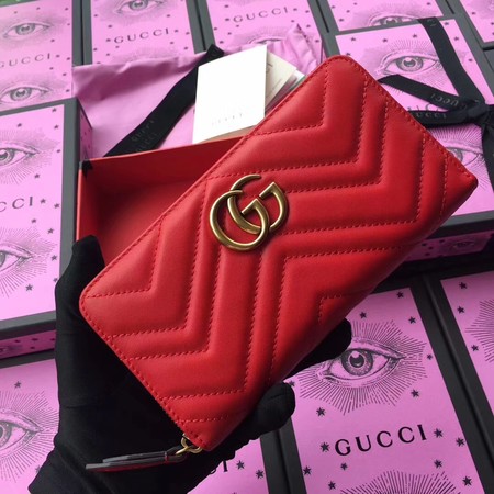 Gucci GG Marmont Zip Around Wallet 443123 Red Gucci GG Marmont Zip Around Wallet 443123 Red