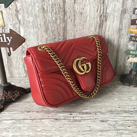 Gucci GG Marmont Matelasse Shoulder Bag 443497 Red Gucci GG Marmont Matelasse Shoulder Bag 443497 Red