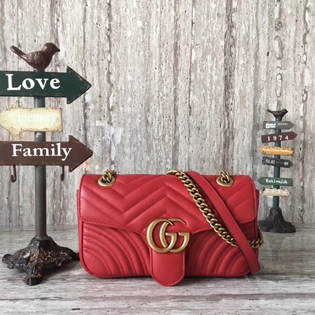 Gucci Now GG Marmont Matelasse Shoulder Bag 443496 Red Gucci Now GG Marmont Matelasse Shoulder Bag 443496 Red