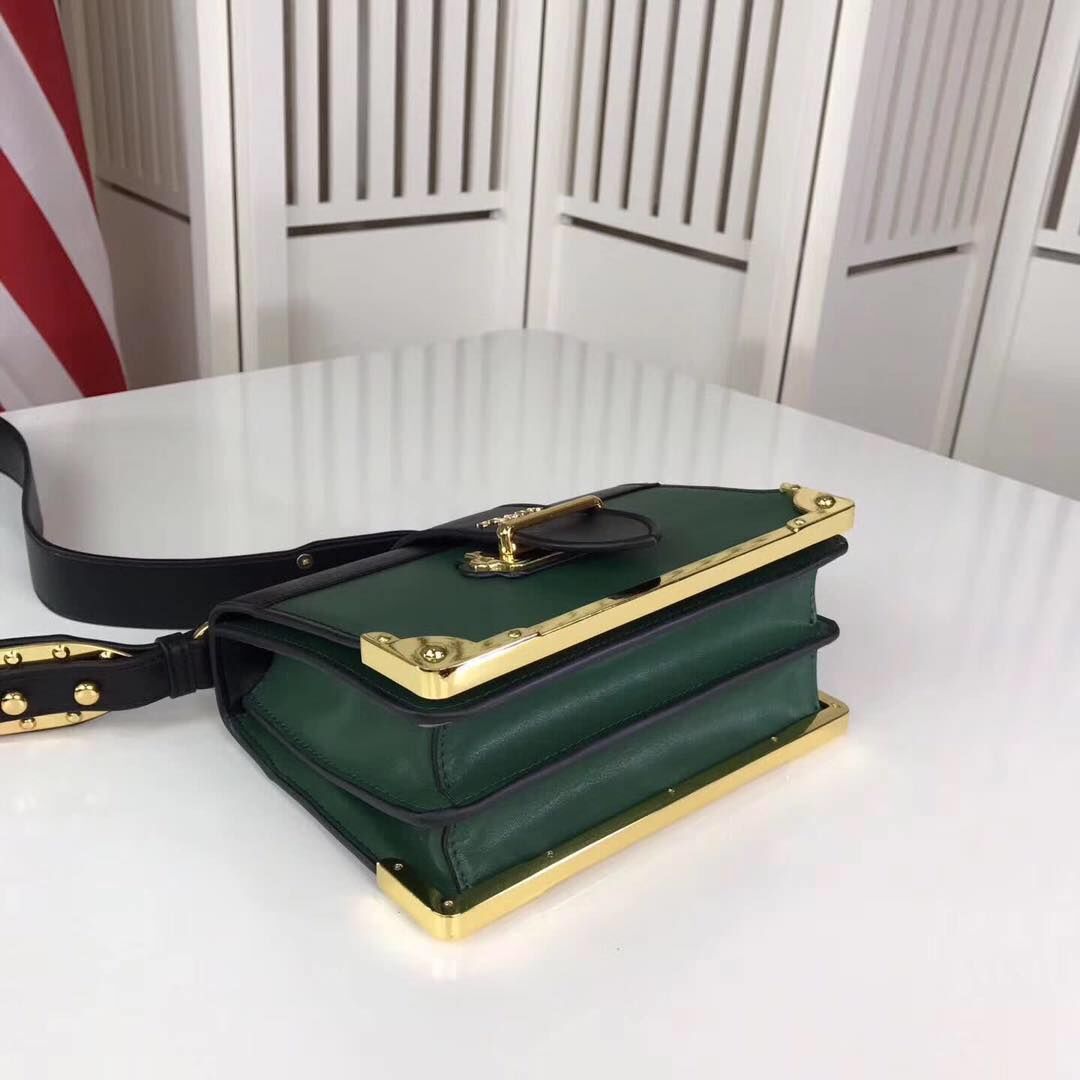 PRADA Shoulder Flap Bag Original Leather P2312 Green PRADA Shoulder Flap Bag Original Leather P2312 Green