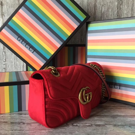 Gucci GG Marmont Small Chevron Shoulder Bag 443497 Red Gucci GG Marmont Small Chevron Shoulder Bag 443497 Red