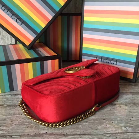 Gucci GG Marmont Small Chevron Shoulder Bag 443497 Red Gucci GG Marmont Small Chevron Shoulder Bag 443497 Red