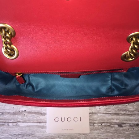 Gucci GG Marmont Small Chevron Shoulder Bag 443497 Red Gucci GG Marmont Small Chevron Shoulder Bag 443497 Red