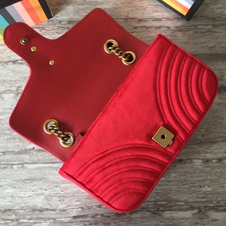 Gucci GG Marmont Small Chevron Shoulder Bag 443497 Red Gucci GG Marmont Small Chevron Shoulder Bag 443497 Red