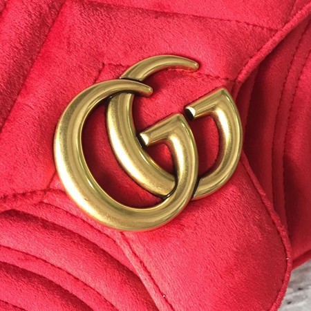 Gucci GG Marmont Small Chevron Shoulder Bag 443497 Red Gucci GG Marmont Small Chevron Shoulder Bag 443497 Red