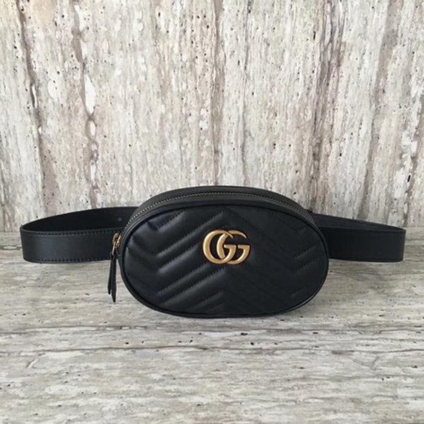 Gucci GG Marmont Leather Belt Bag 476434 Black Gucci GG Marmont Leather Belt Bag 476434 Black