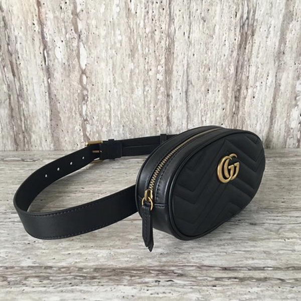 Gucci GG Marmont Leather Belt Bag 476434 Black Gucci GG Marmont Leather Belt Bag 476434 Black