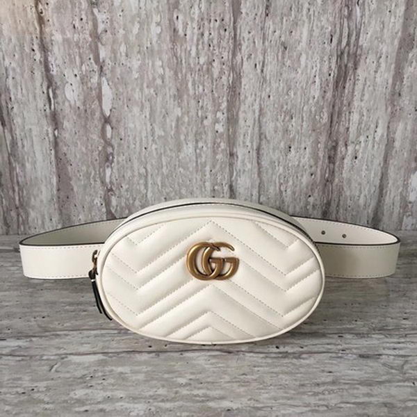 Gucci GG Marmont Leather Belt Bag 476434 White Gucci GG Marmont Leather Belt Bag 476434 White