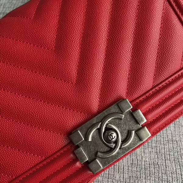 Boy Chanel Original Chevron Leather 67086 Red Boy Chanel Original Chevron Leather 67086 Red