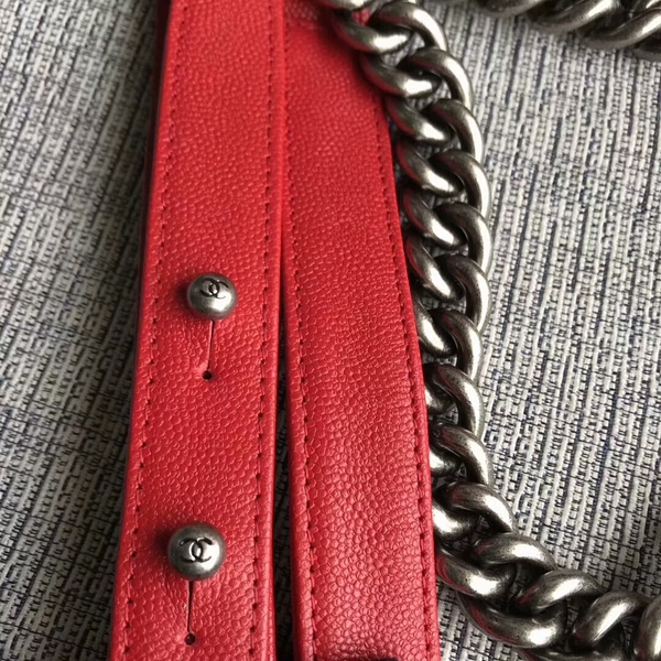 Boy Chanel Original Chevron Leather 67086 Red Boy Chanel Original Chevron Leather 67086 Red