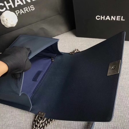 Boy Chanel Flap Shoulder Bag Blue Original Cannage Pattern A67087 Silver Boy Chanel Flap Shoulder Bag Blue Original Cannage Pattern A67087 Silver