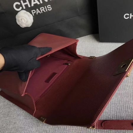 Boy Chanel Flap Shoulder Bag Wine Original Cannage Pattern A67087 Gold Boy Chanel Flap Shoulder Bag Wine Original Cannage Pattern A67087 Gold