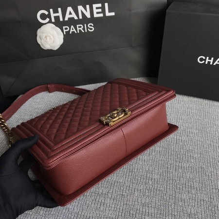 Boy Chanel Flap Shoulder Bag Wine Original Cannage Pattern A67087 Gold Boy Chanel Flap Shoulder Bag Wine Original Cannage Pattern A67087 Gold