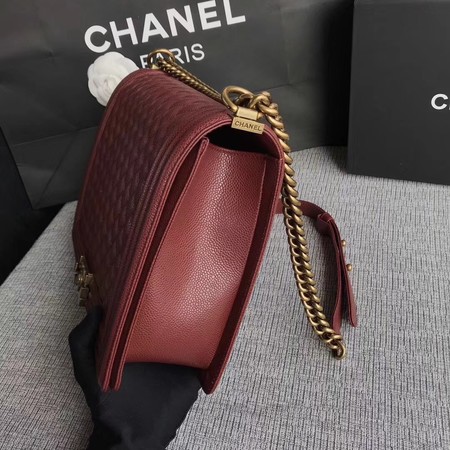 Boy Chanel Flap Shoulder Bag Wine Original Cannage Pattern A67087 Gold Boy Chanel Flap Shoulder Bag Wine Original Cannage Pattern A67087 Gold
