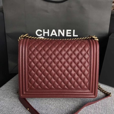 Boy Chanel Flap Shoulder Bag Wine Original Cannage Pattern A67087 Gold Boy Chanel Flap Shoulder Bag Wine Original Cannage Pattern A67087 Gold