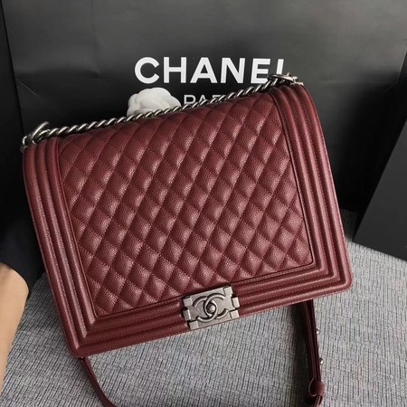 Boy Chanel Flap Shoulder Bag Wine Original Cannage Pattern A67087 Silver Boy Chanel Flap Shoulder Bag Wine Original Cannage Pattern A67087 Silver