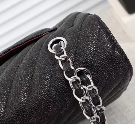 Chanel Maxi Quilted Classic Flap Bag Black Chevron Cannage Pattern A58601 Silver Chanel Maxi Quilted Classic Flap Bag Black Chevron Cannage Pattern A58601 Silver