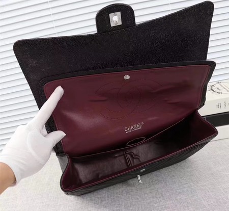 Chanel Maxi Quilted Classic Flap Bag Black Chevron Cannage Pattern A58601 Silver Chanel Maxi Quilted Classic Flap Bag Black Chevron Cannage Pattern A58601 Silver