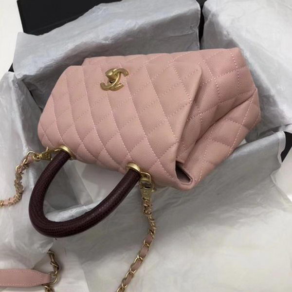 Chanel Classic Top Handle Bag Pink Cannage Pattern A92290 Wine Chanel Classic Top Handle Bag Pink Cannage Pattern A92290 Wine