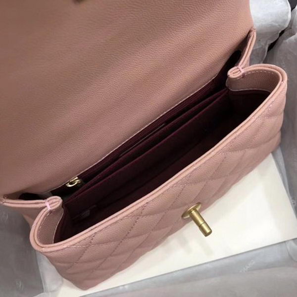 Chanel Classic Top Handle Bag Pink Cannage Pattern A92290 Wine Chanel Classic Top Handle Bag Pink Cannage Pattern A92290 Wine