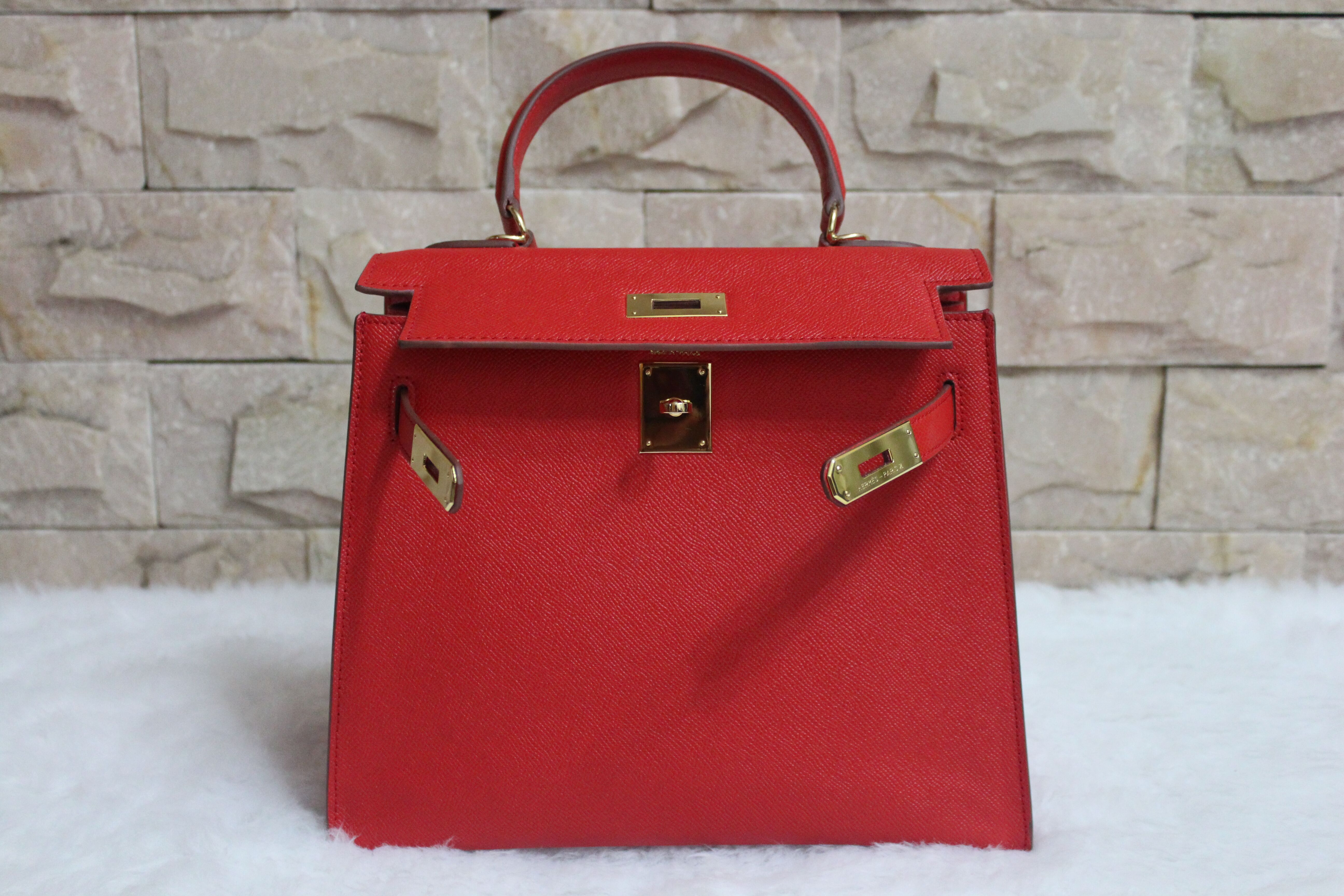 Hermes Kelly 28cm Shoulder Bags espom leather Red Hermes Kelly 28cm Shoulder Bags espom leather Red