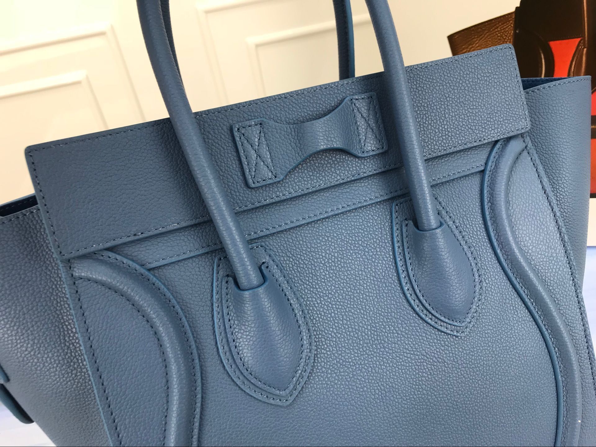 Celine Luggage Micro Tote Bag Original Leather CLY33081M blue Celine Luggage Micro Tote Bag Original Leather CLY33081M blue
